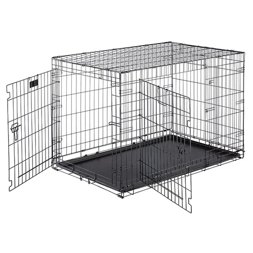 ferplast Transportbox Dog-Inn-105, faltbare Metallbox - Breite: 108.5 cm - Höhe: 76.8 cm - Tiefe: 72.7 cm - Detailfarbe: Schwarz - Produkttyp: Transportbox - Tierart: Hund