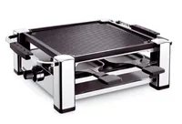 König B02156 raclette grill 4 person(s) 1000 W Black, Stainless steel