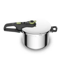 Tefal Secure Trendy Dampfkochtopf 6 l 22 cm - Material: Edelstahl - Topfart: Kochtopf - Kompatible Kochfelder: Glaskeramik - Gas - Halogen - Induktion - Antihaftbeschichtung: Nein - Detailfarbe: Silber - Spülmaschinenfest: Ja