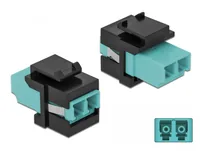 Delock Keystone-Modul LC Buchse zu LC Buchse Aqua / Schwarz - Modultyp: Keystone - Anschluss Front: Buchse LC - Anschluss Rück: Buchse LC - Medientyp: Netzwerk - Schirmung: Nein - Verpackungseinheit: 1 Stück