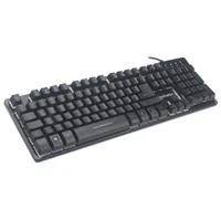 Manhattan Gaming USB Keyboard, Metal Base Edition, 12 Function Keys, Rainbow-LED Backlighting, 19 Anti-Ghost Key Caps, IPX4 (Splashproof) Rating, USB-A, Black, Retail Box (German layout)
