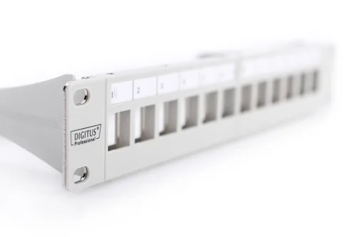 DIGITUS Patchpanel 1HE 10 12-Port Modular grau