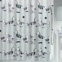 spirella Duschvorhang Zebi 180 x 200 cm, Schwarz/Weiss - Breite: 180 cm - Höhe: 200 cm - Detailfarbe: Weiss - Schwarz - Produkttyp: Duschvorhang - Detailmaterial: Polyester (PES) - Grundmaterial: Polyester (PES)