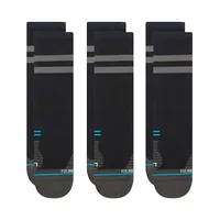 STANCE Socken Franchise UL Crew Schwarz 3er-Pack - Farbe: Schwarz - Detailfarbe: Grau - Sockenhöhe: Wadenhoch - Grösse: 35 - 37