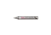 pentel Permanent-Marker Paint 2.5 mm, Metallic Silber - Strichstärke: 2.5 mm - Verpackungseinheit: 1 Stück - Oberfläche: Karton - Metall - Kunststoff - Holz - Glas - Leder - Gummi - Porzellan - Papier - Set: Nein - Detailfarbe: Silber - Eigenschaft-Stift: