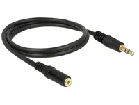 Delock Klinkenverlängerungskabel 3,5 mm 3 Pin Stecker > Buchse 1 m schwarz
