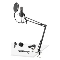 Vonyx Kondensatormikrofon CMS400 Studio-Set - Typ: Einzelmikrofon - Bauweise: Desktop - Anwendungsbereich: Video - Gesang & Sprache - Voice-Chat / Gaming - Wandlerprinzip: Kondensator - Richtcharakteristik: Niere - Umschaltbare Richtcharakteristik: Nein