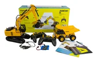 Amewi 2-in-1 Set Kipper & Kettenbagger 1:24 RTR - Altersempfehlung ab: 6 Jahren - Detailfarbe: Gelb - Benötigt zur Fertigstellung: Batterien für Sender - Kapazität Wattstunden: 1.85 Wh - Modelltyp: Baumaschine
