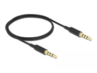 Klinkenkabel 3,5mm 4Pin > 3,5mm 4Pin Stecker Ultra Slim (schwarz, 0,5 Meter)