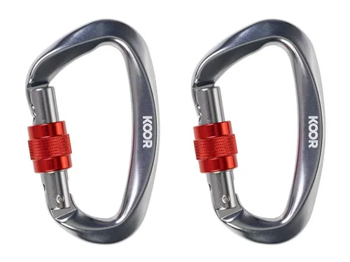 KOOR Karabinerhaken Sicuure, Silber, 2 Stück - Farbe: Silber - Bruchkraft min.: 8 kN - Belastbarkeit längs: 25 kN - Verrigelungssystem: Kein Spezifisches - Belastbarkeit offen: 8 kN - Einsatzbereich Klettern: Keines