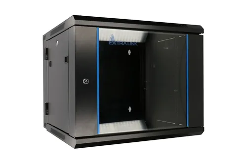 Extralink 6U 600X600 AZH WALL-MOUNTED RACKMOUNT CABINET SWING TYPE BLACK Rack monté sur le mur Noir