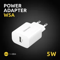 INTENSO Power Adapter W5A Charger 7800522 5W, USB-A, white double pack