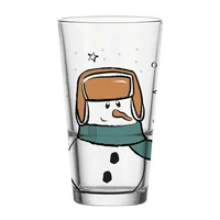 LEONARDO Trinkglas Schneemann 6 x 330 ml, Transparent - Materialtyp: Glas - Material: Kalk-Natron-Glas - Polyethylen (PE) - Produkttyp: Tasse - Detailfarbe: Mehrfarbig