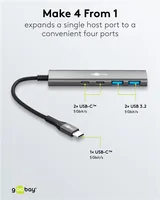 Slim 4-Port USB-C auf USB-C/USB-A 5 Gbit/s (grau)