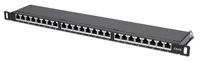 INTELLINET 19"" 24-Port Cat6a Patchpanel FTP 0,5 HE schwarz