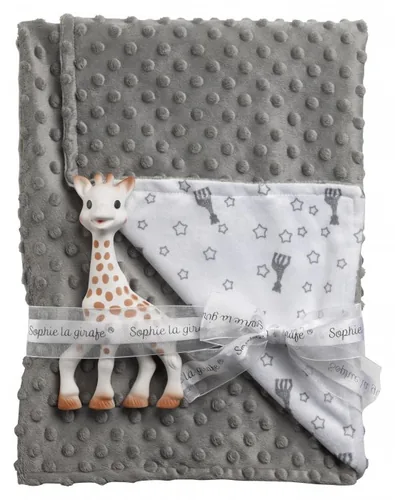 Sophie la girafe Geschenkset Kuscheldecke 2-teilig - Material: Polyester - Detailfarbe: Dunkelgrau - Weiss