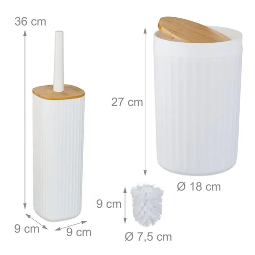 Relaxdays Badezimmer Set 6 pc(s) Bamboo, Plastic
