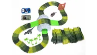 Amewi Magic Traxx Bahn Dino-Park Mega Set mit Tunnel - Themenwelt: Neutral - Fahrzeugtyp: Offroader - Altersempfehlung ab: 6 Jahren - Sandkastentauglich: Nein
