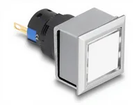 DELOCK 16mm Kunststoff Signallampe weiß Lötversion 4-eckig