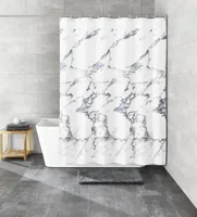 Kleine Wolke Duschvorhang Marble 120 x 200 cm, Grau-Marmor/Weiss - Breite: 120 cm - Höhe: 200 cm - Detailfarbe: Grau-Marmor - Weiss - Produkttyp: Duschvorhang - Detailmaterial: Polyester (PES) - Grundmaterial: Polyester (PES)