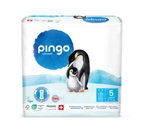 Pingo Ökowindeln Grösse 5, Junior - Packungsgrösse: 216 Stück - Packungsart: Monatsbox - Produkttyp: Normale Windeln - Detailfarbe: Weiss - Grösse Windeln: 5 - Waschbar: Nein