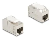 Delock Keystone-Modul Kupplung RJ45 Buchse zu RJ45 Buchse geschirmt - Modultyp: Keystone - Anschluss Front: Buchse RJ-45 - Anschluss Rück: Buchse RJ-45 - Medientyp: Netzwerk - Schirmung: Ja - Detailfarbe: Silber - Weiss