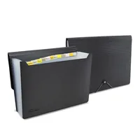 Rapesco Fächermappe Germ-Savvy A4, Schwarz matt - Typ: Fächermappe - Ausstattung: Volldeckend - Beschriftungsvordruck mit Sichtfenster - Fächer - Gummiband - Detailfarbe: Schwarz matt - Material: Polypropylen (PP)