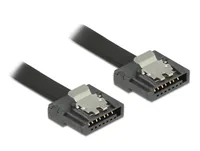 Delock SATA3-Kabel schwarz, Clip, flexibel, 10 cm - Datenanschluss Seite A: SATA mit Metallclip - Datenanschluss Seite B: SATA mit Metallclip - Detailfarbe: Schwarz - Anzahl Ausgänge: 1 × - Winkelstecker: Nein - Kabellänge: 10 cm