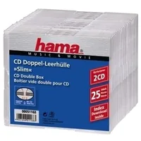 HAMA CD Leerhülle Slim Double 51168 25-er Pack transparent