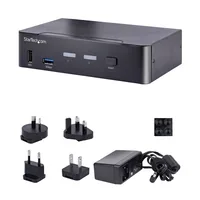 StarTech.com 2-Port USB-C KVM Switch, Single 4K 60Hz DisplayPort Monitor, 3.5mm Audio, 6x USB Hub Ports, Hot Key Switching, Thunderbolt 3/4 Compatible - TAA