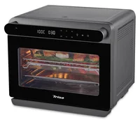 Trisa Dampfgarer Air Fusion Pro 24 L - Detailfarbe: Grau - Schwarz - Ausstattung: Innenbeleuchtung - Beleuchtetes Display - Frischwassertank - Einstellbare Temperatur - Funktionen: Backen - Warmhalten - Steamer - Dampf - Air-Fry - Leistung: 1600 W