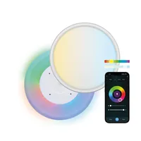 KSiX Deckenleuchte LED Duo CCT-RGB 24 W 42 cm Weiss - Produkttyp: Deckenleuchte - Protokoll: Tuya - Smart Home: Kompatibel - Dimmbar: dimmbar - Anwendungsbereich: Outdoor - Betriebsart: Netzbetrieb
