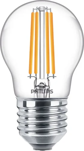 Philips Professional Lampe CorePro LEDLuster ND 6.5-60W P45 E27 827 CLG - Energieeffizienzklasse: E - Lampensockel: E27 - Protokoll: Ohne - Smart Home: Nicht kompatibel - Farbtemperatur Kelvin: 2700 K - Gesamtleistung: 6.5 W