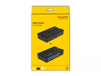 Delock USB-Switch 11494 - Anzahl Eingänge: 4 × - Steckertyp Seite A: USB-B Buchse - Anzahl Ausgänge: 4 × - Steckertyp Seite B: USB-A Buchse - Material: Kunststoff - Bedienungsart: Tasten