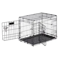 ferplast Transportbox Dog-Inn-60, faltbare Metallbox - Breite: 64.1 cm - Höhe: 49.2 cm - Tiefe: 44.7 cm - Detailfarbe: Schwarz - Produkttyp: Transportbox - Tierart: Hund