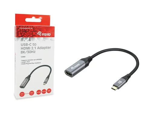 Equip Adapter USB-C->HDMI2.1 StBu 8K 60Hz 0.15m PVC