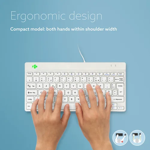 R-GO COMPACT BREAK ERGONOMIC KEYBOARD QWERTY (FR) WITH WHITE