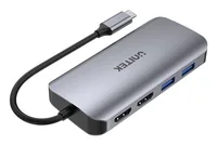 UNITEK ACTIVE HUB USB-C 2X HDMI 4K, RJ45, PD 100W