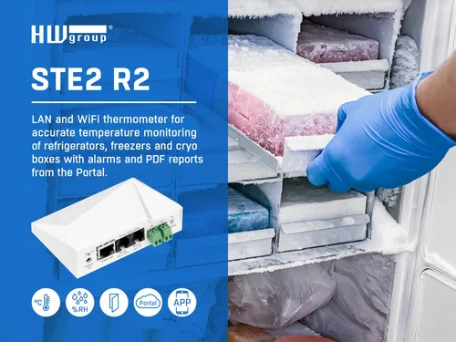 HWgroup Temperatur-Sensor SNMP, WLAN, PoE HWg-STE2-R2-Kit - Modultyp: Gateway-Modul - Schnittstellen: RJ-45 (LAN) - WLAN - Remote Zugriff Art: Ethernet - WLAN