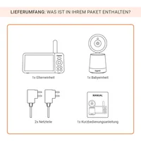 Gigaset Babyphone Baby 500 Video - Reichweite Max.: 300 m - Ausstattung: Bewegungssensor - Geräuschesensor - Nachtlicht - Schlaflieder - Thermometer - Videofunktion - Display vorhanden: Ja - Verbindungsmöglichkeiten: FHSS - Stromversorgung: Akkubetrieb - 