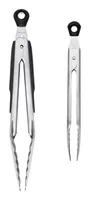 Oxo Good Grips Küchenzange 2er Set - Anwendungsbereich: Küche - Set: Ja - Detailfarbe: Schwarz - Silber - Griffmaterial: Edelstahl - Material Küchenhelfer: Edelstahl - Kunststoff