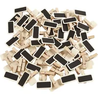 Creativ Company Minikreidetafel mit Klammern 4 x 2 cm, 100 Stück - Tafelart: Minikreidetafel - Breite: 4 cm - Detailfarbe: Schwarz - Braun - Material: Holz - Länge: 2 cm - Rahmenmaterial: Kein Rahmen