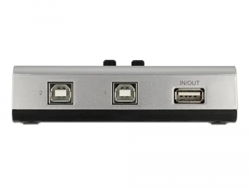 Delock Switchbox USB 2.0, 2 Port - Anzahl Eingänge: 2 × - Steckertyp Seite A: USB-B Buchse - Anzahl Ausgänge: 1 × - Steckertyp Seite B: USB-A Buchse - Material: Kunststoff - Bedienungsart: Tasten