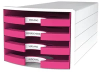 HAN Schubladenbox Impuls Pink - Anzahl Schubladen: 4 - Verpackungseinheit: 1 Stück - Material: Kunststoff - Detailfarbe: Pink