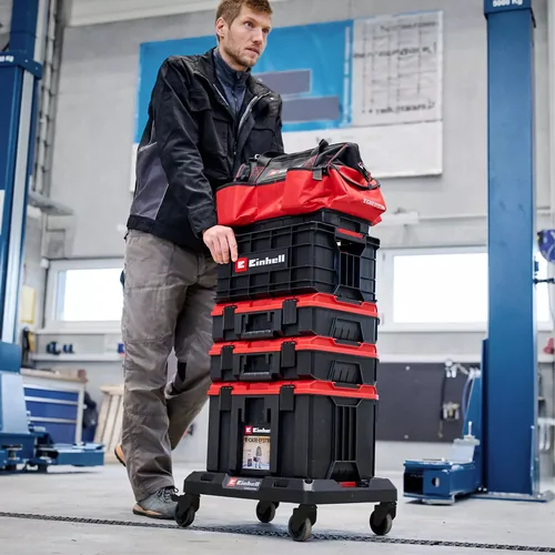E-Case Rollbrett für Systemkoffer (schwarz, für bis zu 120 kg Belastung)