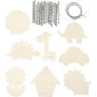 Creativ Company Holzkleinteile Windspiele 24 Stück - Breite: 9 cm - Höhe: 14 cm - Länge: 9 cm - Produkttyp: Aufhänger