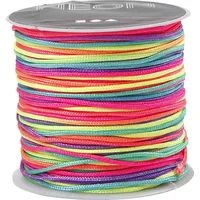 Creativ Company Macramé-Band 1 mm, Neon multi, 28 m - Länge: 28 m - Durchmesser: 1 mm - Detailfarbe: Mehrfarbig - Schmuckband-Art: Macramé-Band