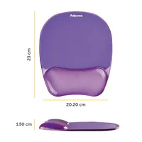 Fellowes CRYSTAL Mouse & Wrist Pad gel purple