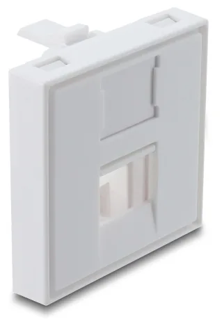 Easy 45 V-Modulblende für Keystone Modul 1 Port mit Staubschutzklappe 45 x 45 mm weiß