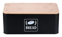 Relaxdays 4052025856540 bread box Rectangular Black, Light brown Bamboo, Metal